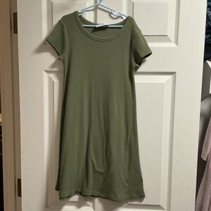 Old Navy Green Ribbed Tshirt Dress